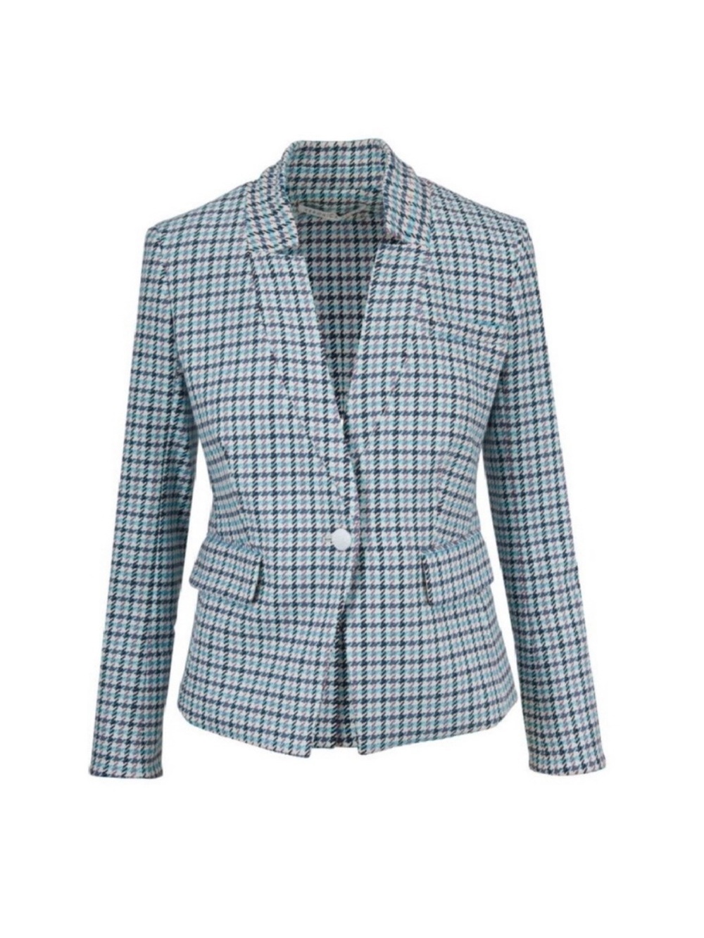 Houndstooth Plaid Tailored Women's Blazer Jacket - Veronica Beard Farley
